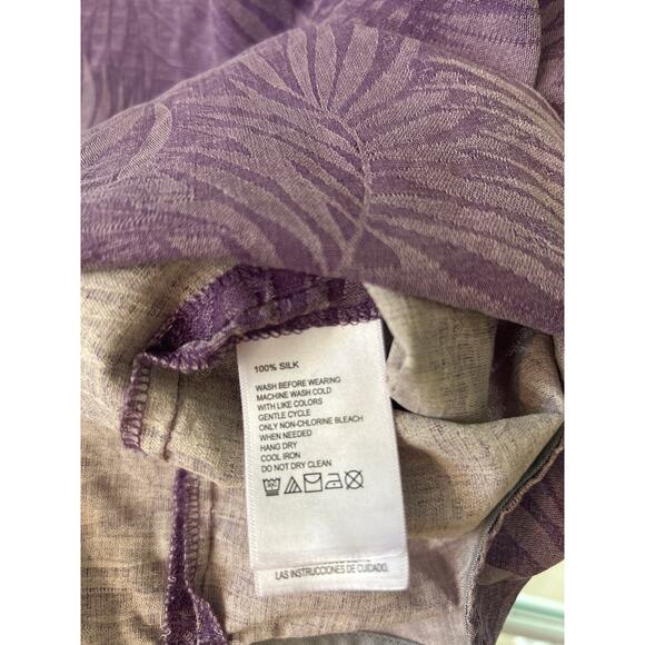 Tommy Bahama Men's Hawaiian Camp Short Sleeve Shirt Purple Large 100% Silk - Picture 6 of 6